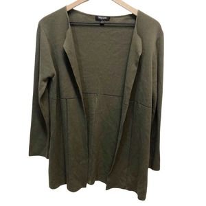Emanuel Ungaro olive green open sweater cardigan SP